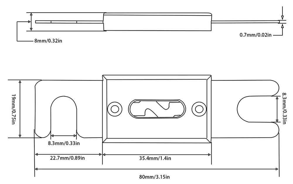 ANL Fuse Dimensions