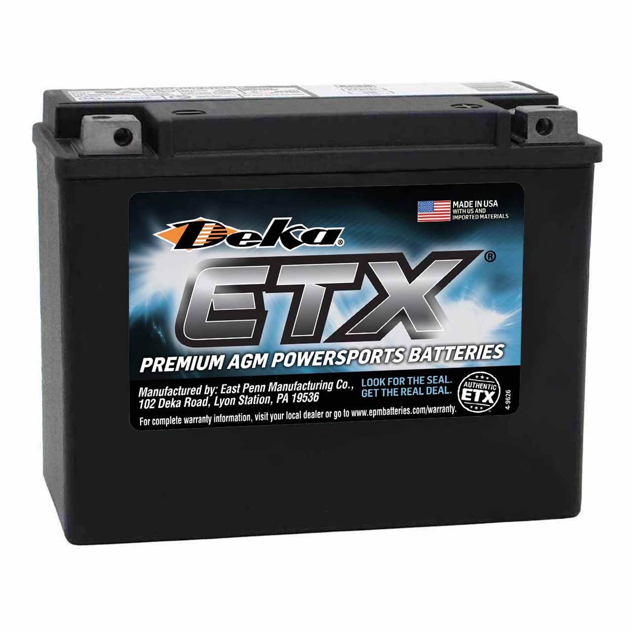 Deka ETX14 AGM Powersport Battery – Group 14 – Factory Activated Deka ETX18L AGM Powersport Battery – Group 18L – Factory Activated