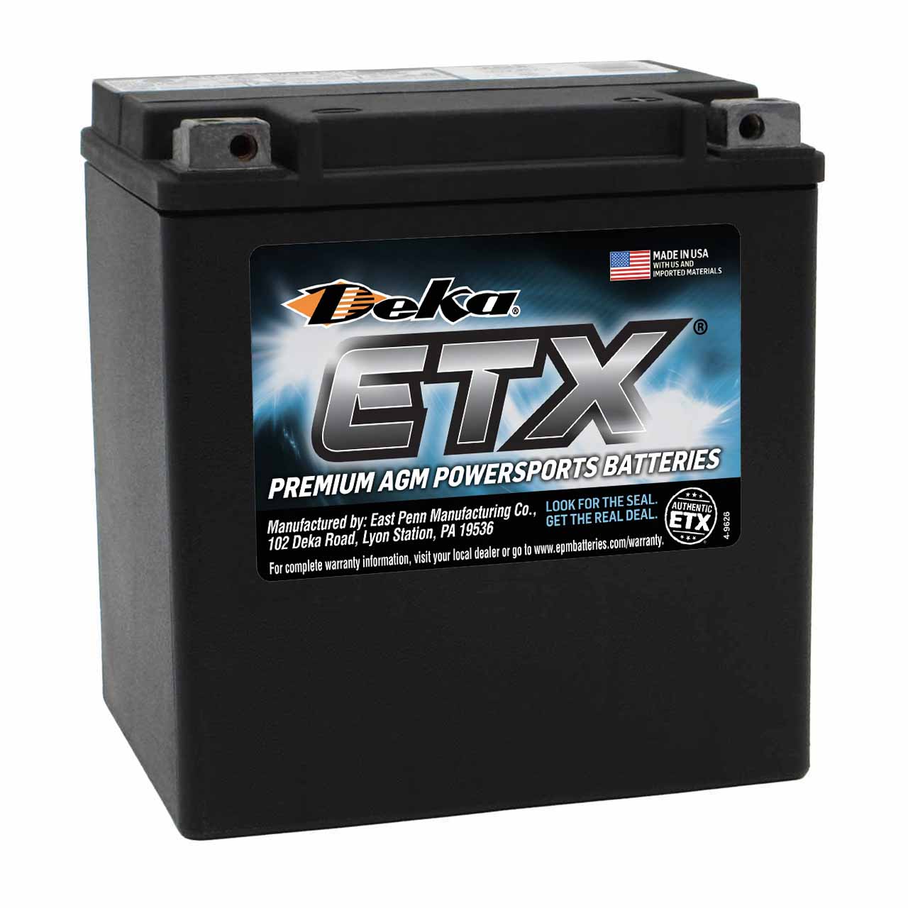 Deka ETX30LA AGM Powersport Battery &ndash; Groups 30L/30CL-B &ndash; Factory Activated