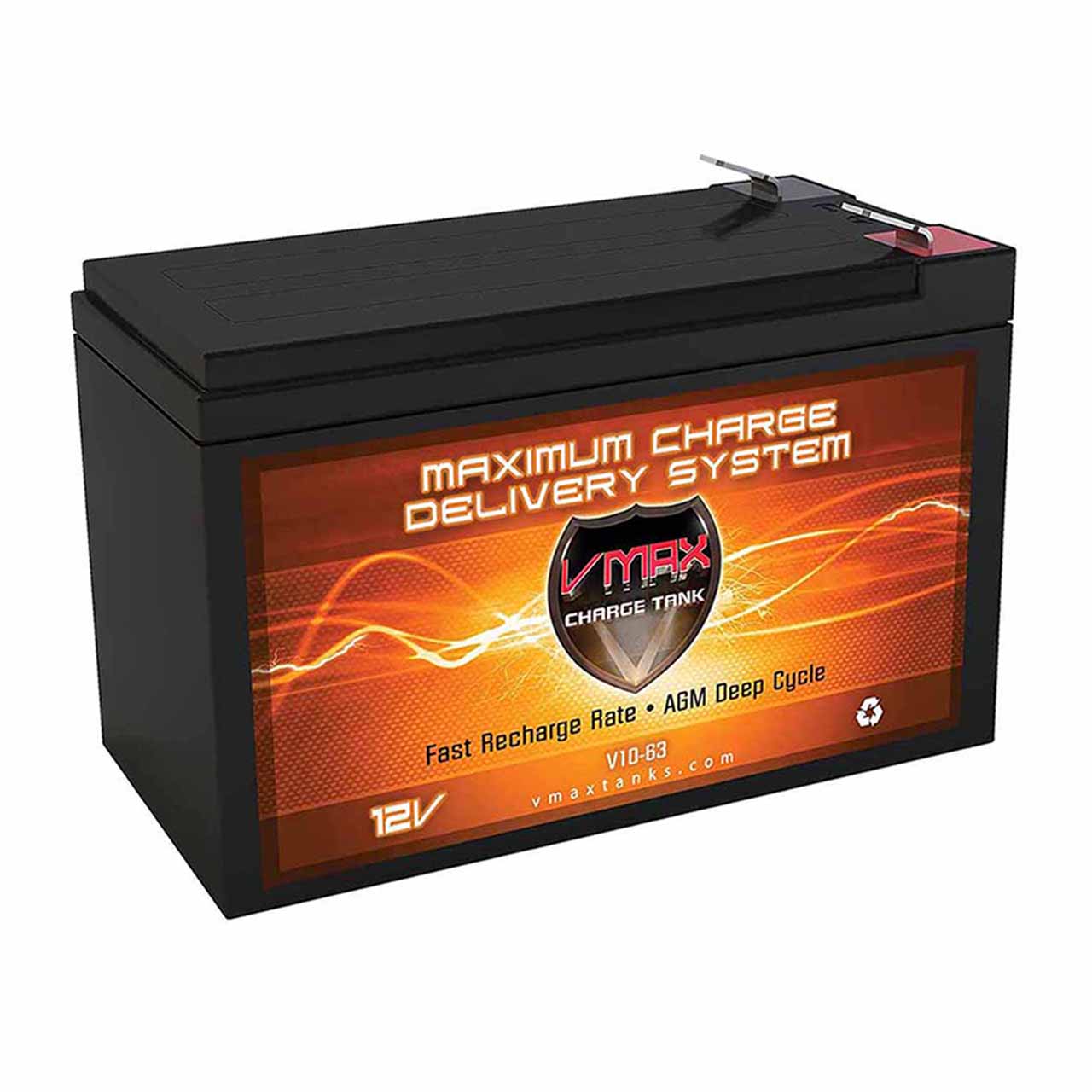 VMAX V10-63 12V 10Ah Deep Cycle AGM Battery – F2 Terminals VMAX V10-63 12V 10Ah Deep Cycle AGM Battery – F2 Terminals