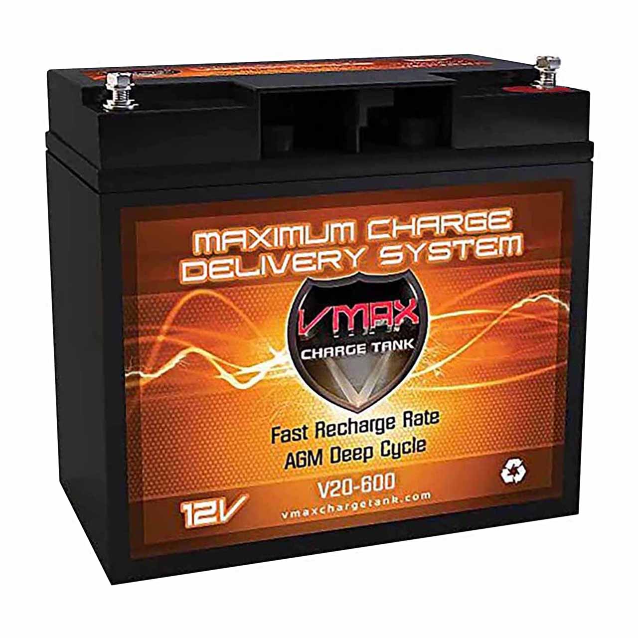 VMAX V20-600 12V 20Ah Deep Cycle AGM Battery – M6 Terminals