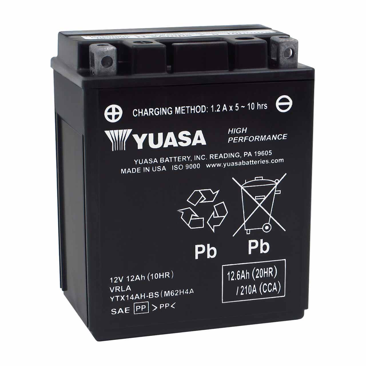 Yuasa YTX14AH-BS AGM Powersport Battery &ndash; Group 14AH &ndash; Factory Activated
